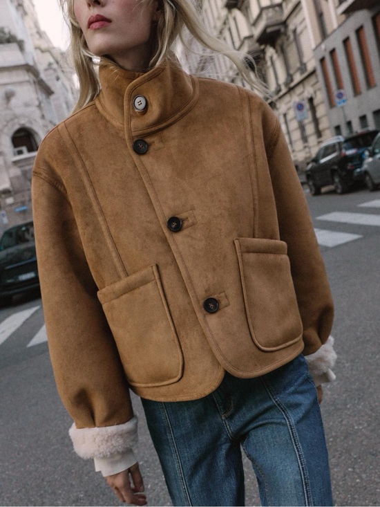 Zara Jackets & Blazers - Zara Suede Shearling Reversible Double-Faced Sherpa Jacket